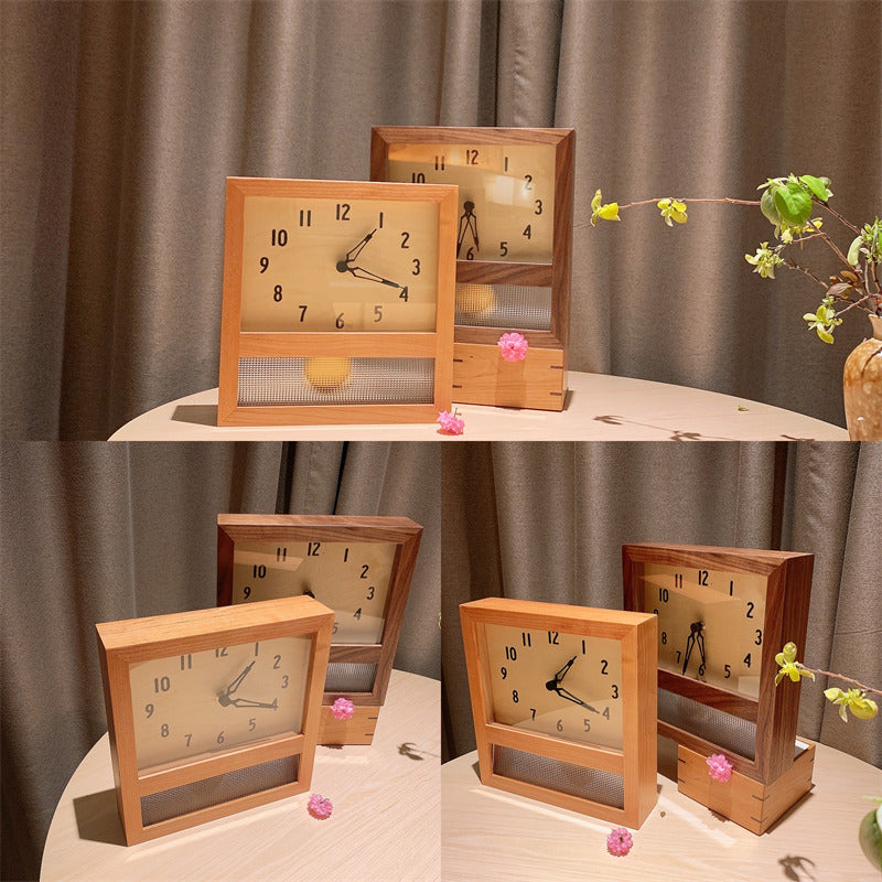 Minimalist Wooden Desk Clock with Large Letters and Numbers