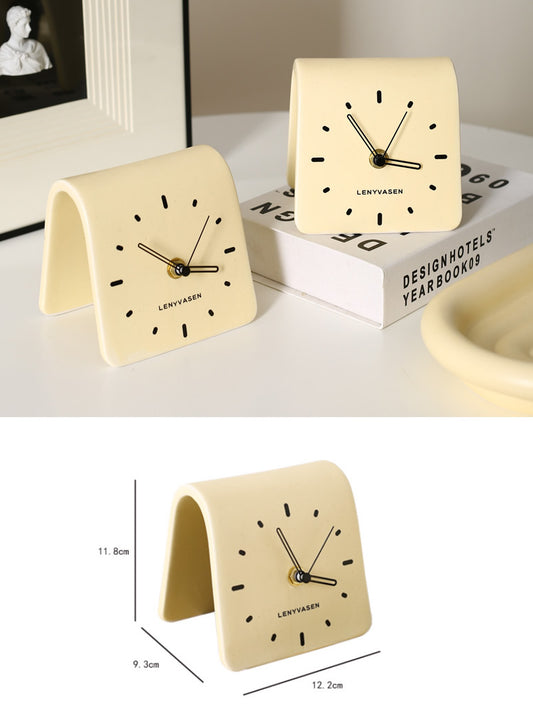 Modern Art Ceramic Table Clock, Artistic Decorative Gift Idea