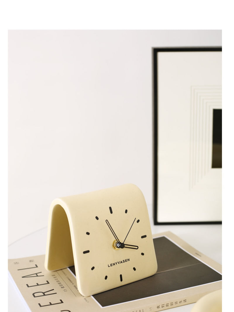 Modern Art Ceramic Table Clock, Artistic Decorative Gift Idea