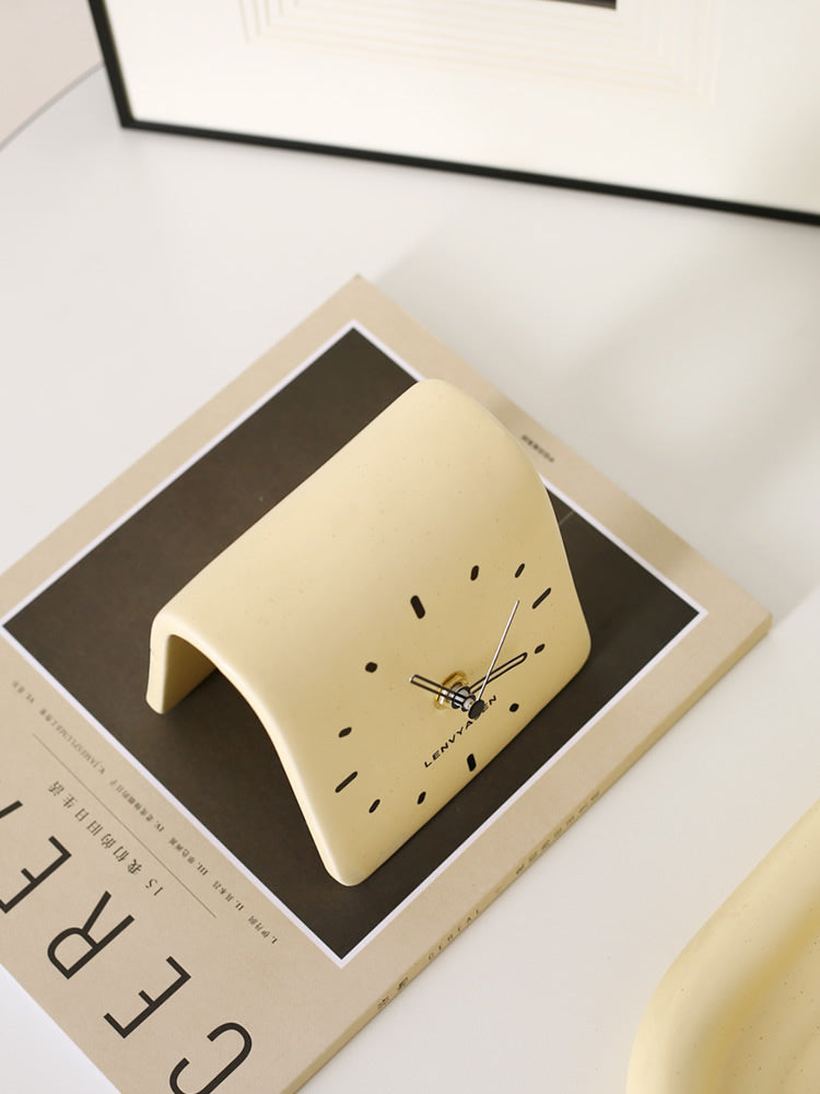 Modern Art Ceramic Table Clock, Artistic Decorative Gift Idea