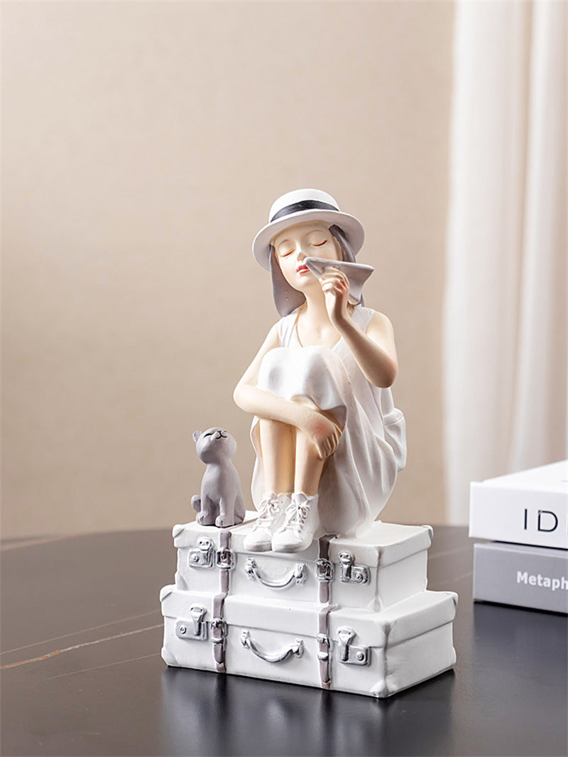 Modern Art Little Girl Statue - Elegant Desktop Ornament,Beautiful Gifts