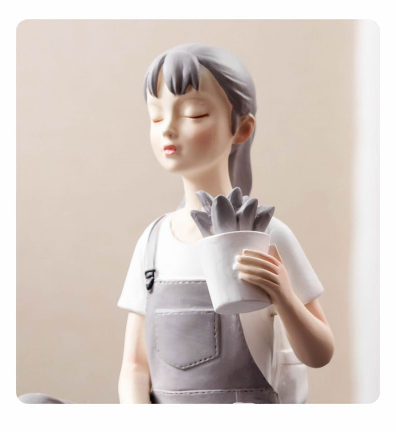 Modern Art Little Girl Statue - Elegant Desktop Ornament,Beautiful Gifts