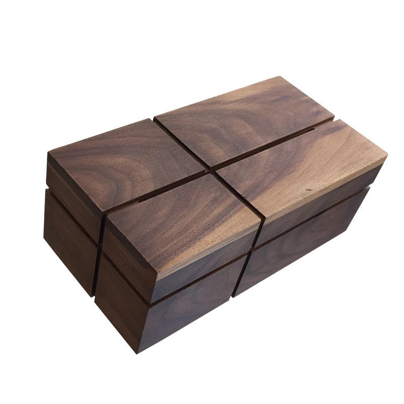 Modern Black Walnut Cross Geometric Tissue Box: Perfect Blend of Style and Utility