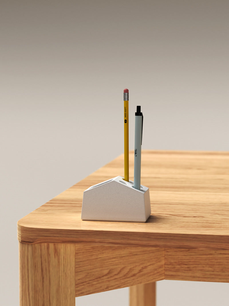 Modern Concrete Pen Holder with Multiple Storage Holes