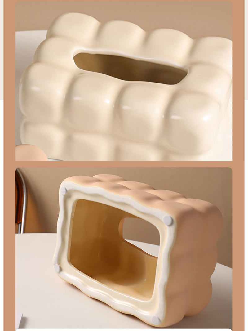 Modern Literary Ceramic Tissue Box, Beautiful Decorative Art Idea