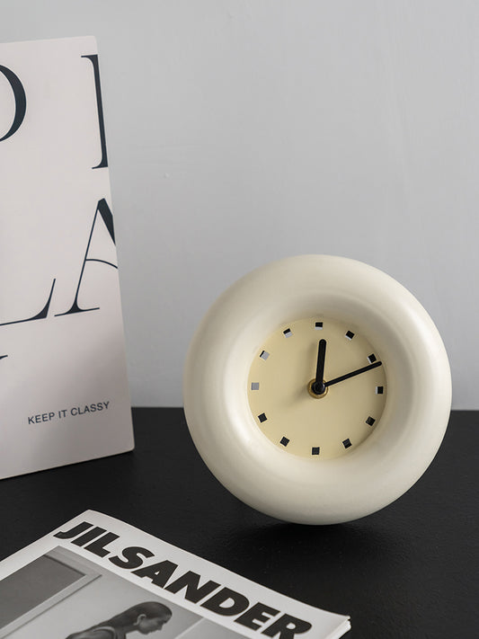 Modern Minimalist Art Round Desktop Clock, Decorative Wall Clock