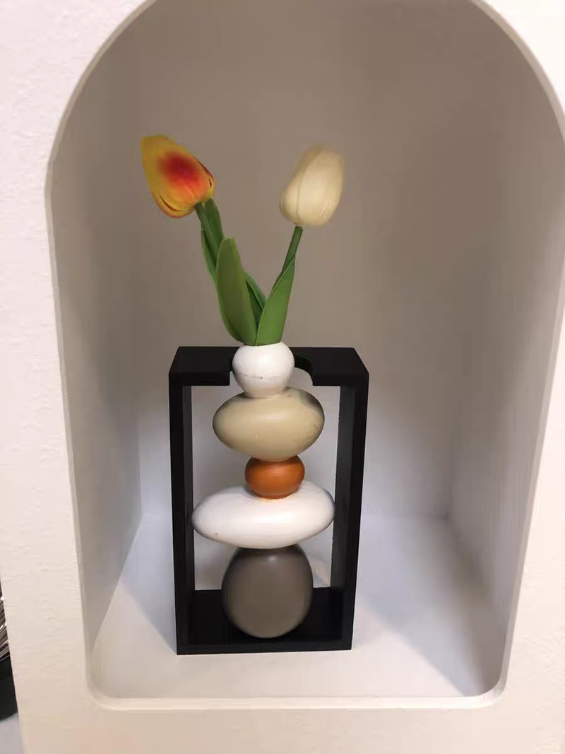 Pebble-Inspired Art Table Vase - Modern Home & Office Decor for Living Room or Desk