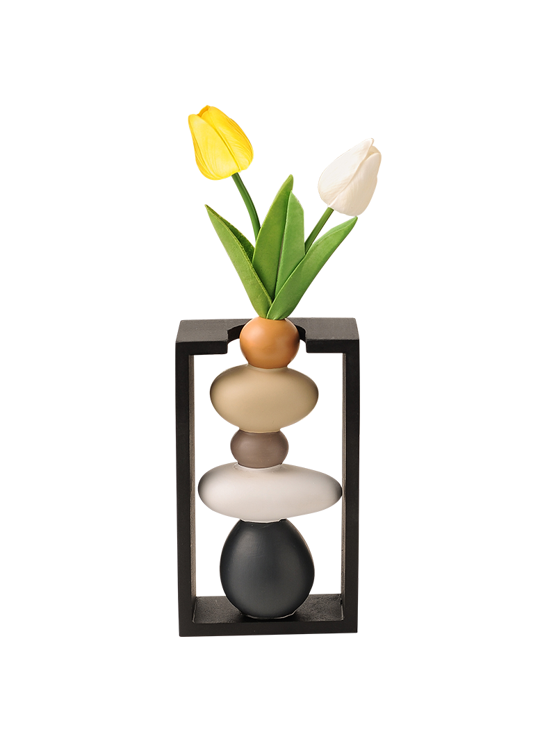 Pebble-Inspired Art Table Vase - Modern Home & Office Decor for Living Room or Desk