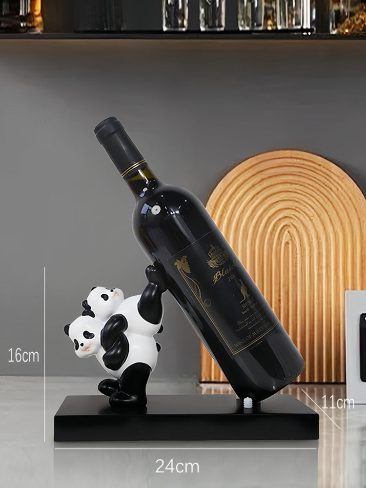 Mother and Baby Panda Wine Rack: Creative Decoration Bottle Holder