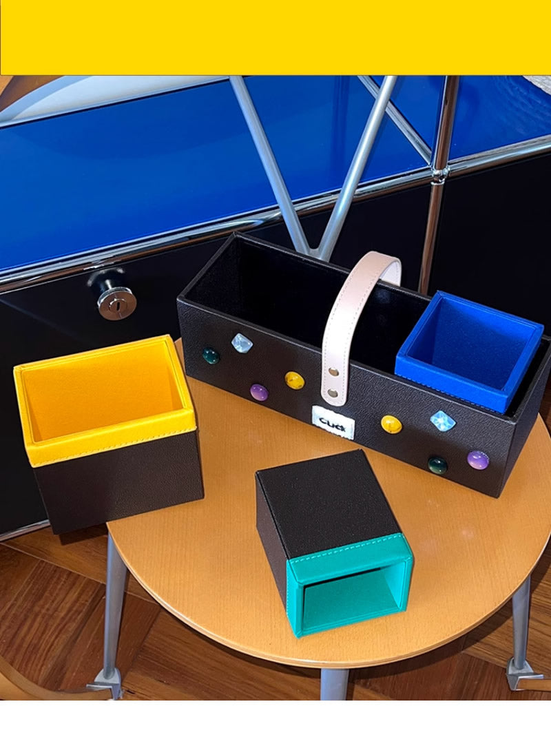 Multifunctional combination colorful desktop storage box