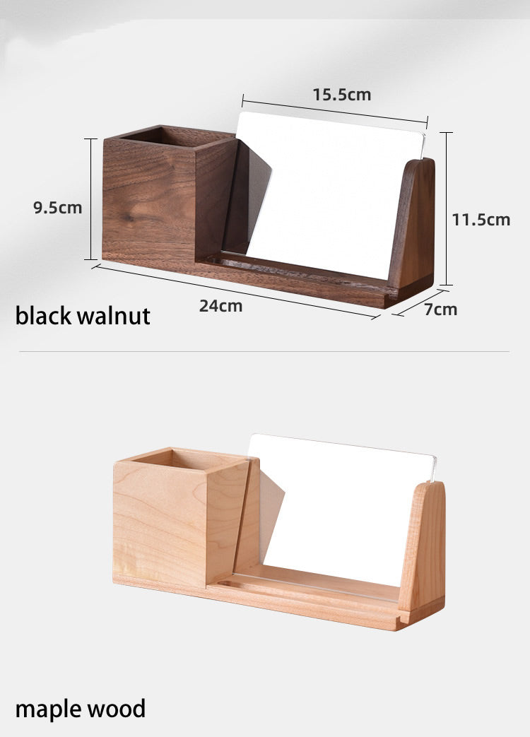 Multifunctional Wooden Pen Holder - Organizer, Photo Frame, and Phone Stand