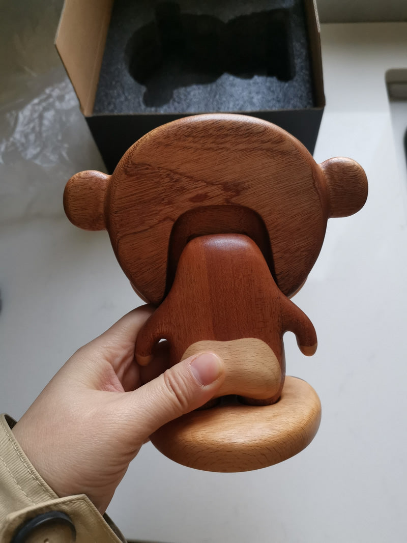 Naughty Monkey Wooden Phone Holder, Decorative Small Ornaments, Creative Gifts