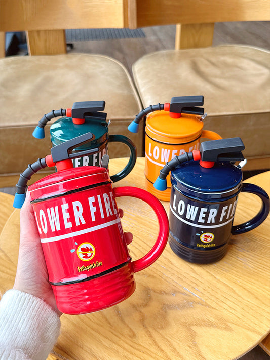 Novelty Mini Fire Extinguisher Ceramic Mug: Perfect Gift for Firefighters and Fun Lovers