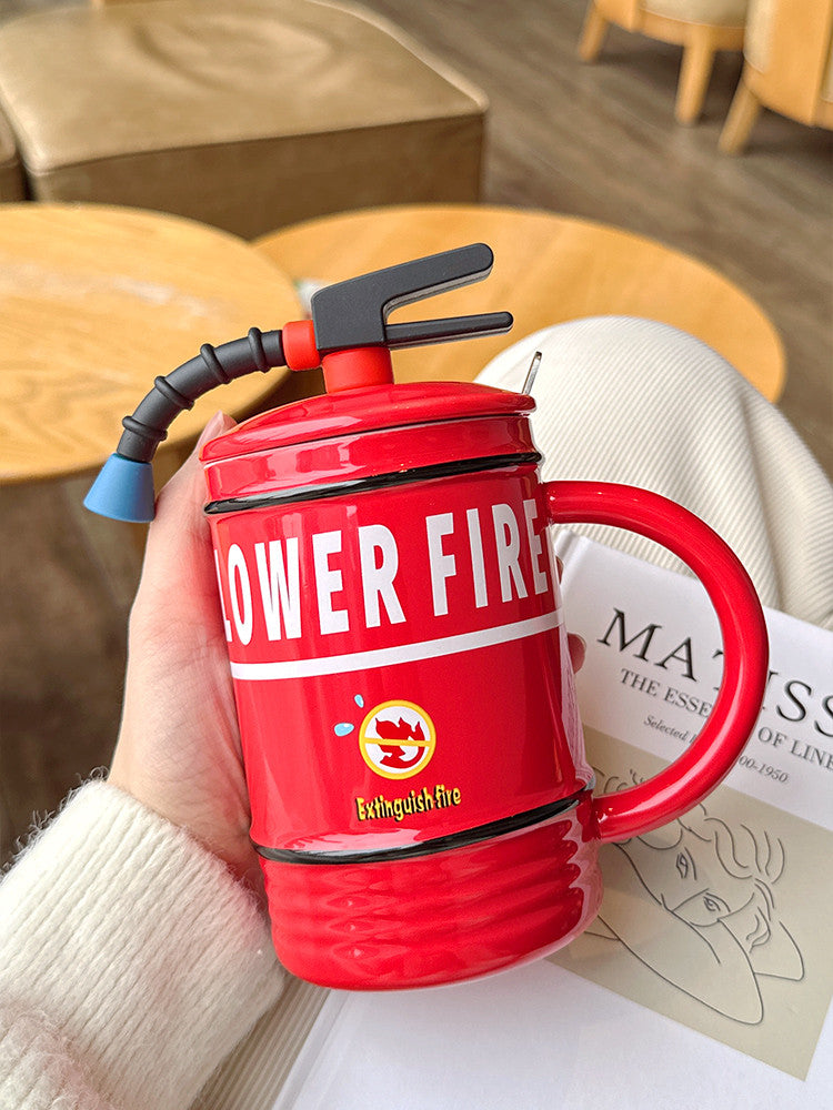 Novelty Mini Fire Extinguisher Ceramic Mug: Perfect Gift for Firefighters and Fun Lovers