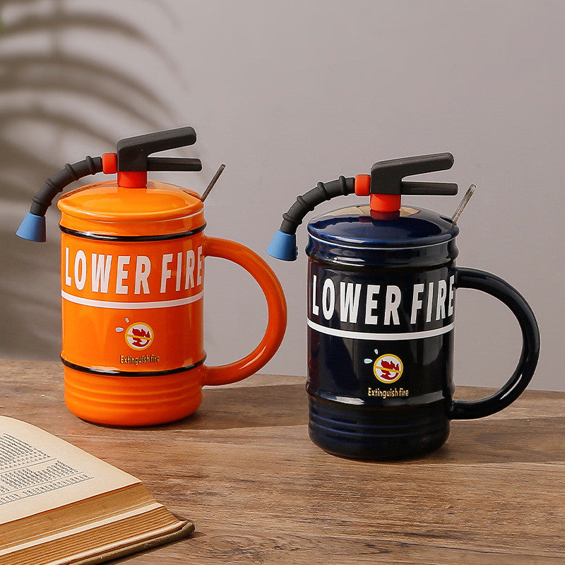 Novelty Mini Fire Extinguisher Ceramic Mug: Perfect Gift for Firefighters and Fun Lovers