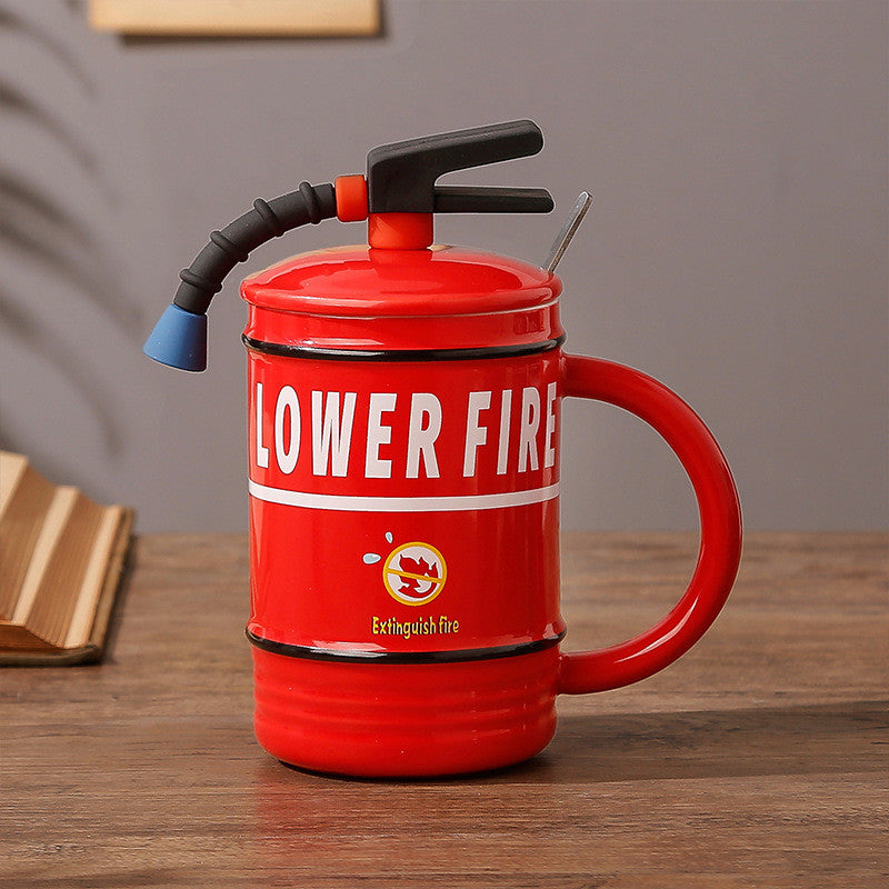 Novelty Mini Fire Extinguisher Ceramic Mug: Perfect Gift for Firefighters and Fun Lovers