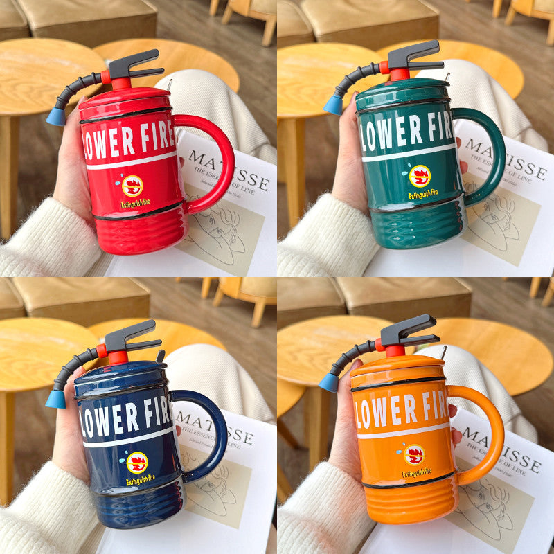 Novelty Mini Fire Extinguisher Ceramic Mug: Perfect Gift for Firefighters and Fun Lovers