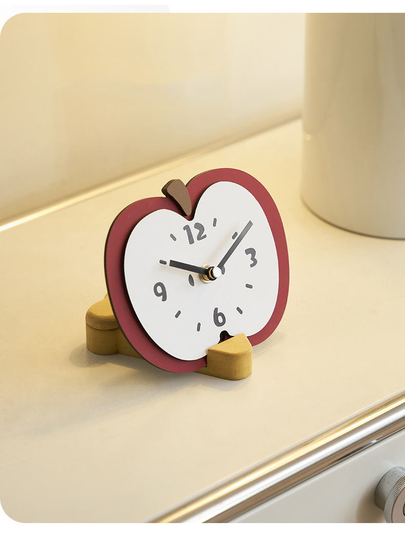 Office Decoration Modern Art Apple Silent Desk Clock