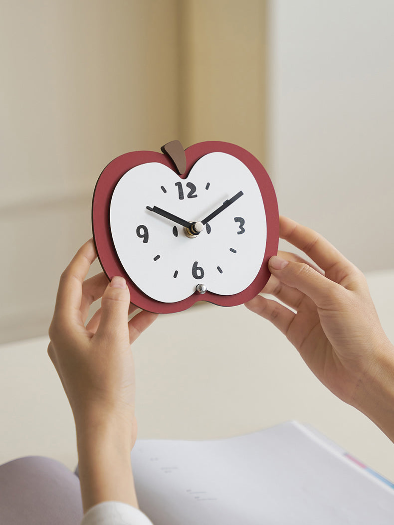 Office Decoration Modern Art Apple Silent Desk Clock