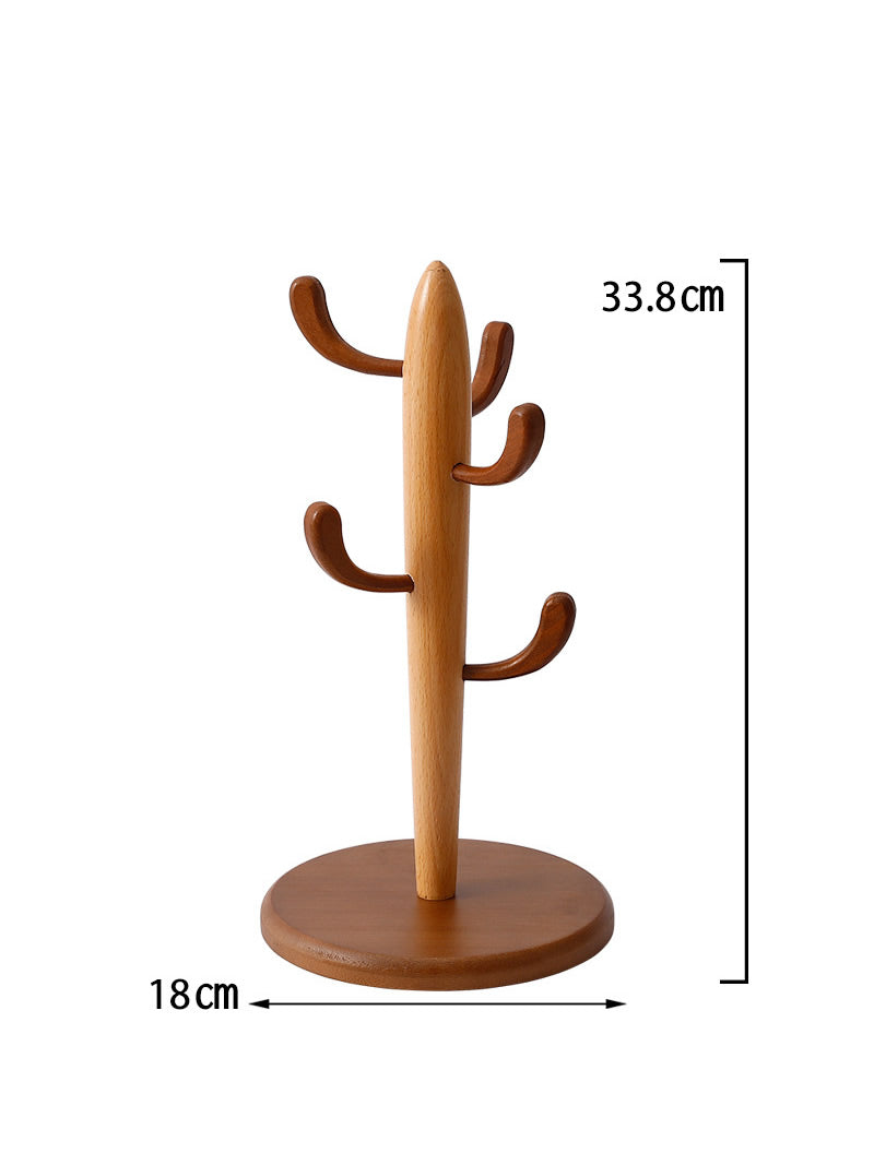 Office Wooden Cactus Desktop Storage Holder, Desktop Organization Ideas