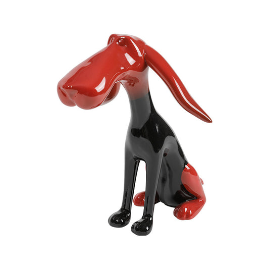 Painted Abstract Art Dog Sculpture Ornaments, Unique Home Decoration