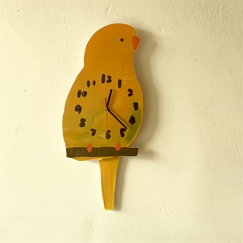 Parrot Pendulum Wall Clock: Whimsical Timepiece with a Swinging Tail