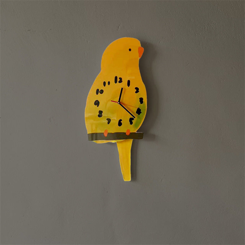 Parrot Pendulum Wall Clock: Whimsical Timepiece with a Swinging Tail