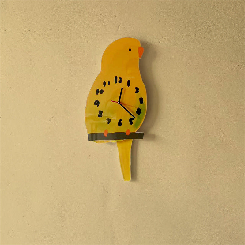 Parrot Pendulum Wall Clock: Whimsical Timepiece with a Swinging Tail