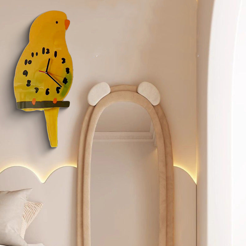 Parrot Pendulum Wall Clock: Whimsical Timepiece with a Swinging Tail