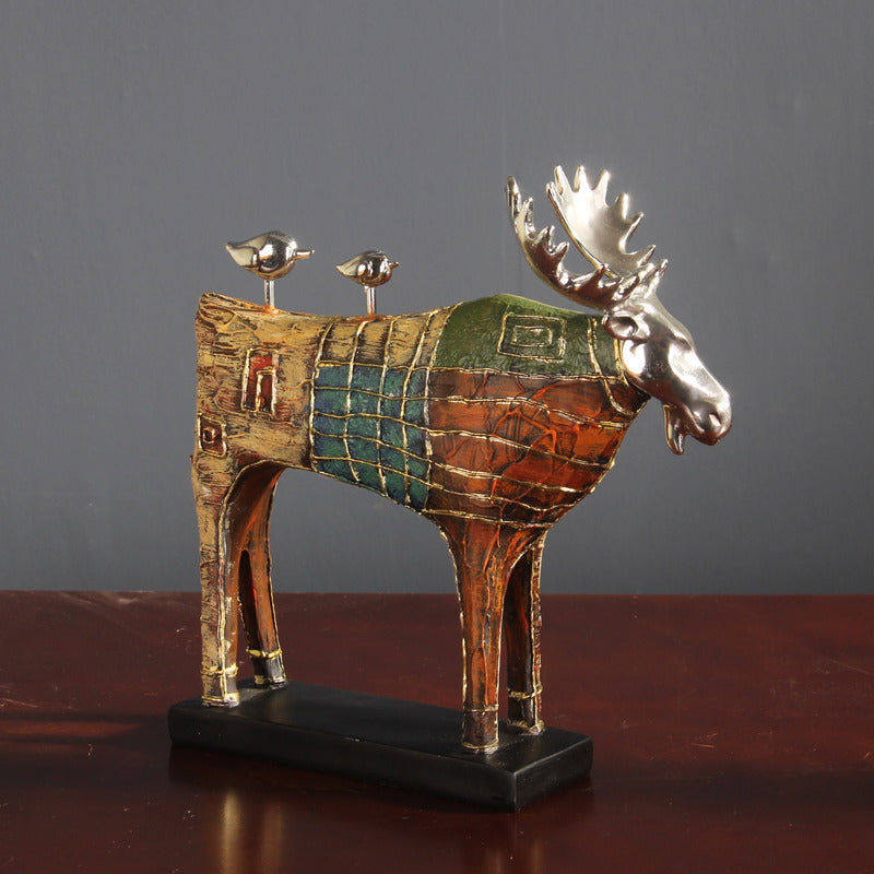 Pastoral Abstract Elk Desktop Decorative Sculpture Ornaments