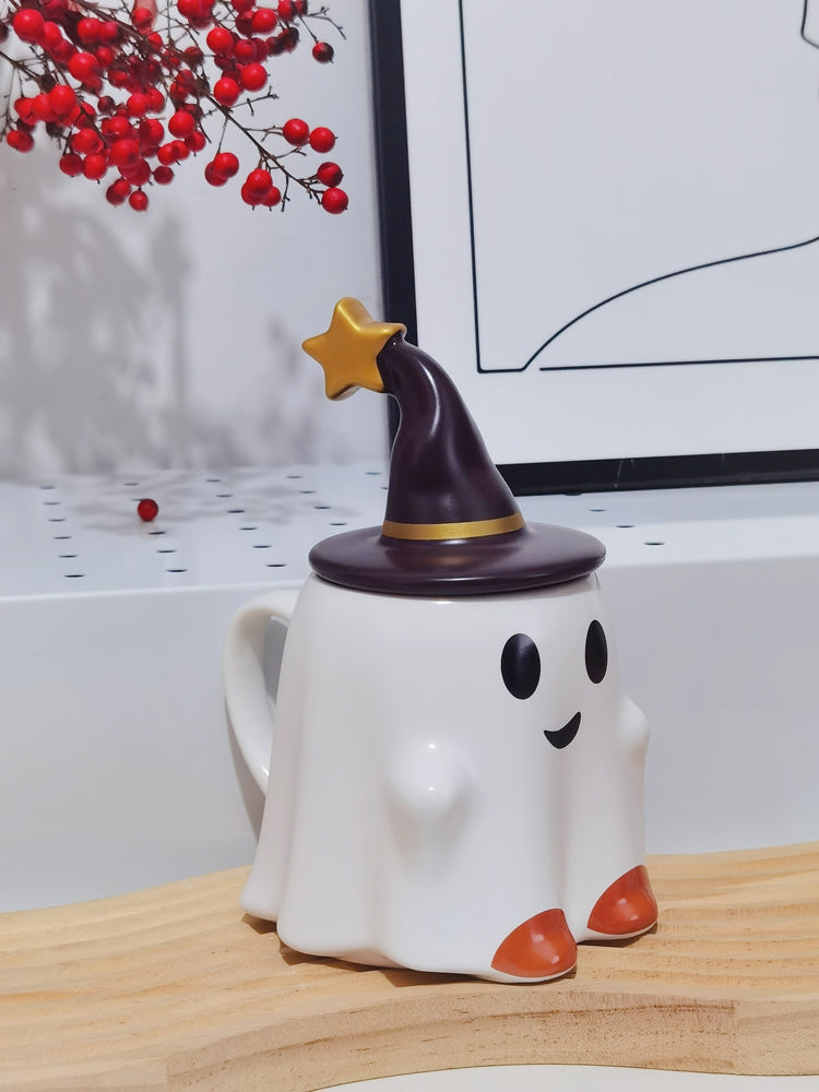 Peculiar Magic Ghost Ceramic Mug, Unique Gift,Halloween Decorative Cup