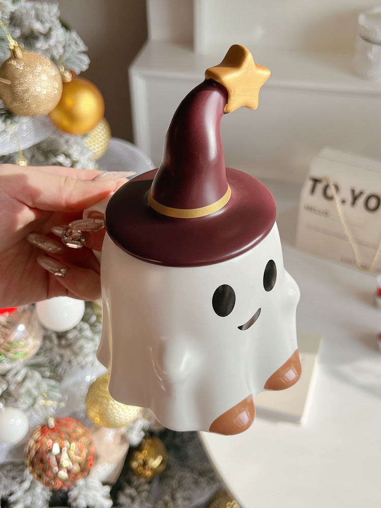 Peculiar Magic Ghost Ceramic Mug, Unique Gift,Halloween Decorative Cup