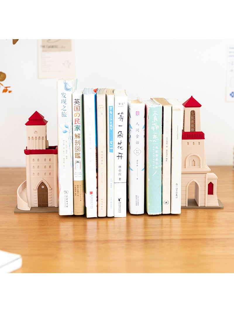 Personalized ancient building shape bookends, funny desk decoration, creative gift