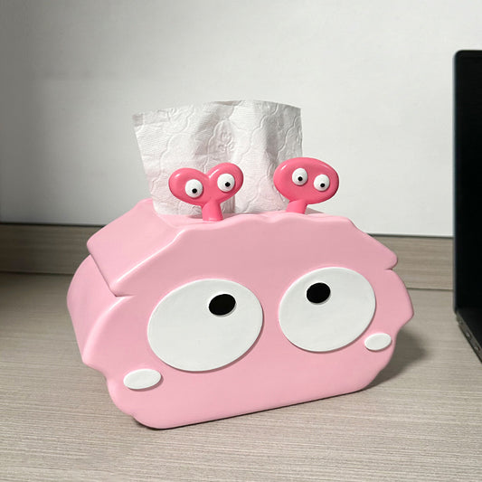 Pink Small Monster Tissue Box, Fun Desktop Decoration