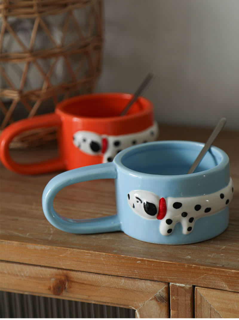 Playful Dachshund Dog Ceramic Coffee Mug: Whimsical Canine Design