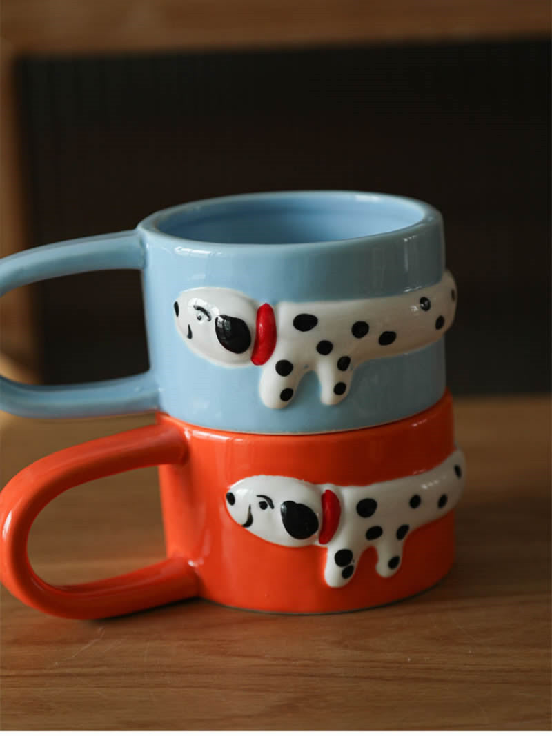 Playful Dachshund Dog Ceramic Coffee Mug: Whimsical Canine Design