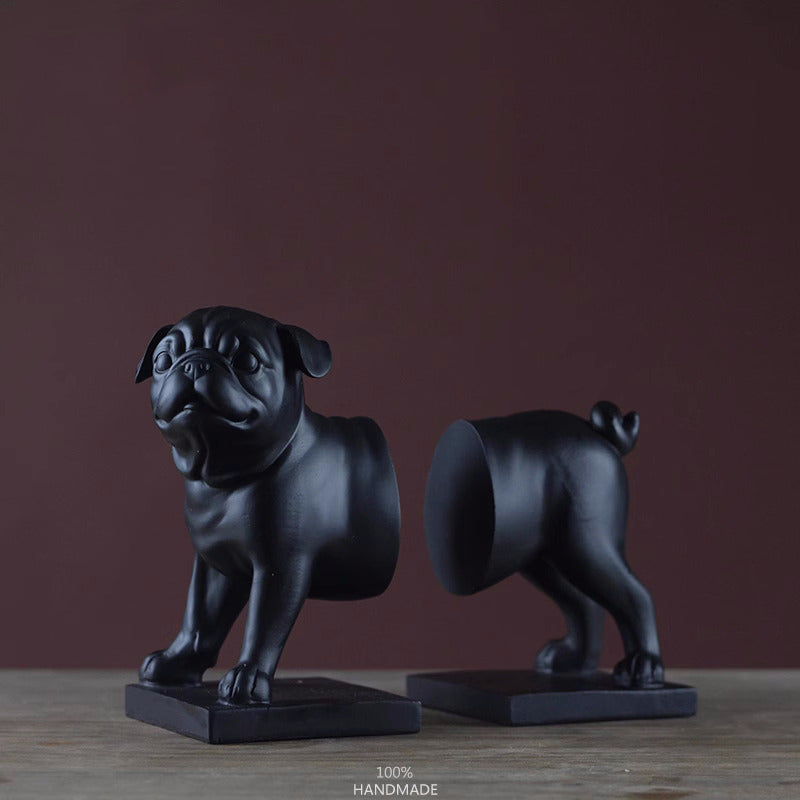 Playful Fat Pet Dog Bookend: Quirky Office Decoration