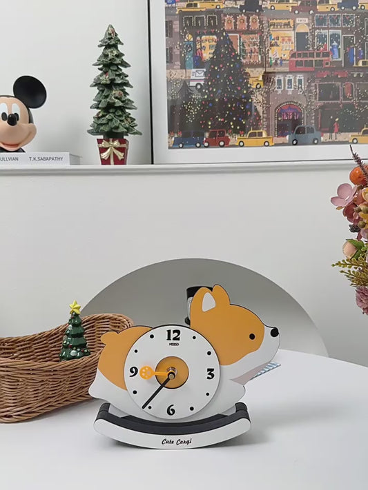 Cute Rocking Puppy Table Clock, Children'S House Decoration, Christmas Gift