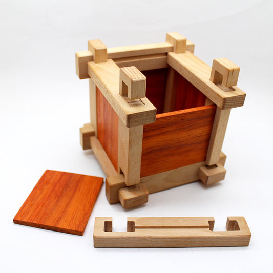 Diy Spliced Wooden Pen Holder, Children’S Building Block Gift