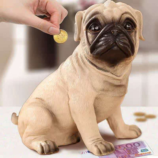 Pug Shaped Piggy Bank, Dog Coin Box,Creative Gift,Home Decoration