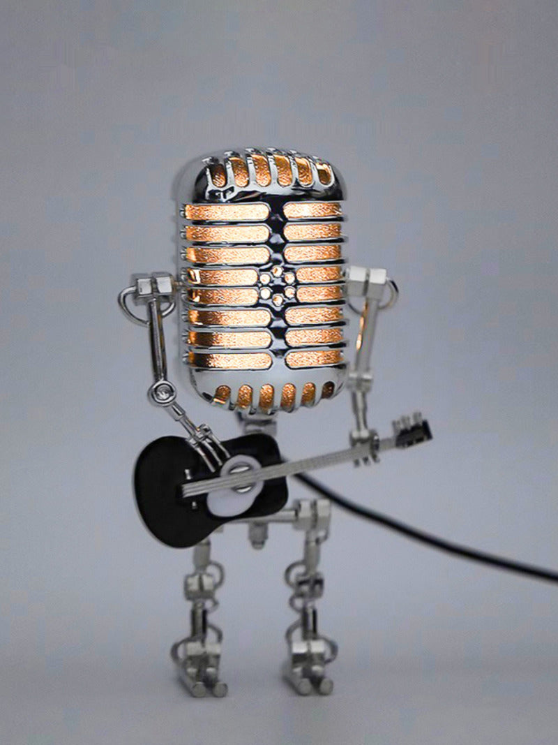 Punk Microphone Shaped Guitar Rock Singer Decorative Night Light