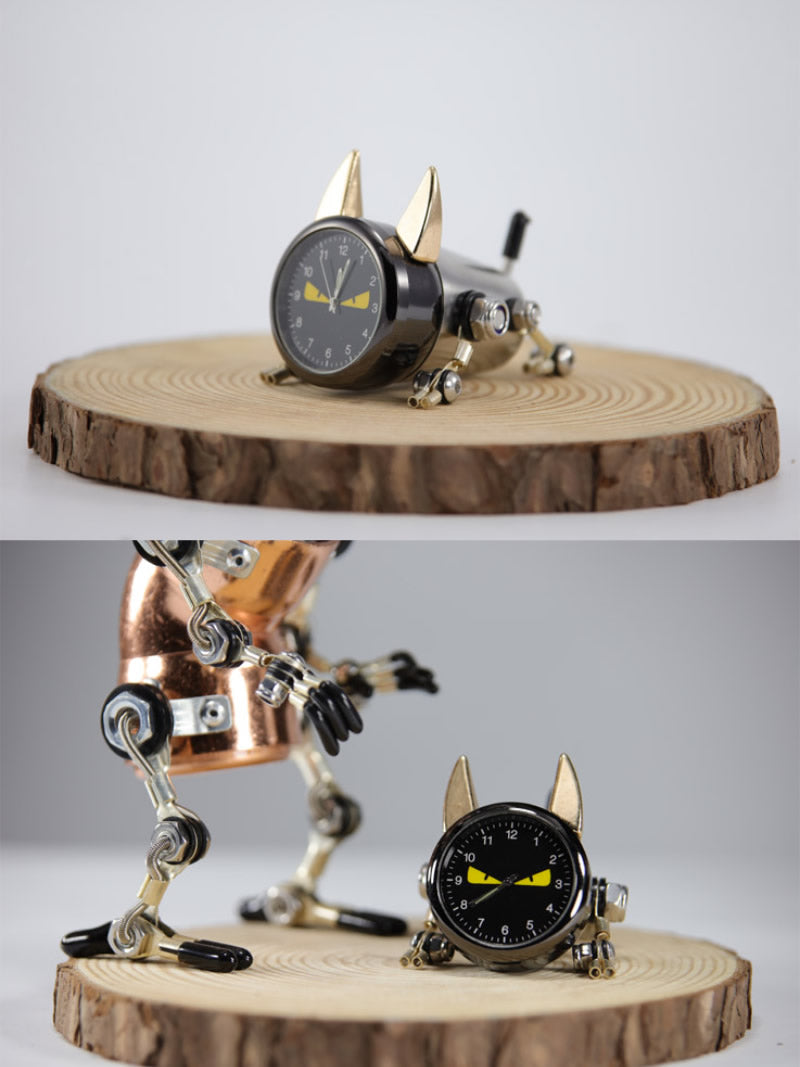 Punk Mini Mechanical Dog Clock, Unique Gift