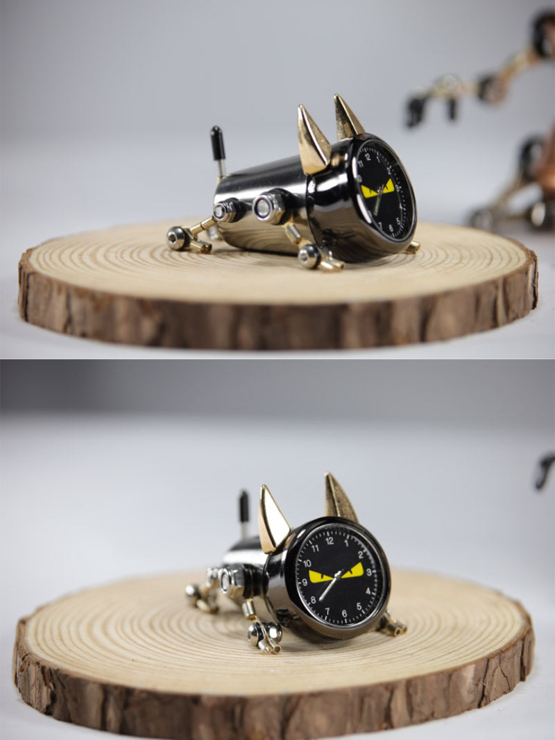 Punk Mini Mechanical Dog Clock, Unique Gift