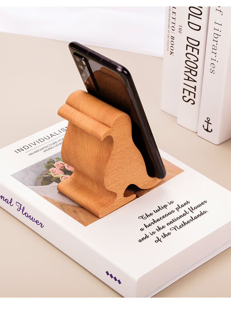 Pure Wood Big Bird Phone Holder, Office Business Card Holder