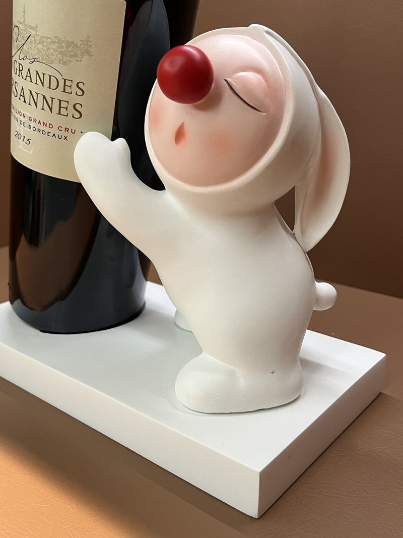 Red Nosed Rabbit Wine Rack, Home Decor Ideas,Art Gift