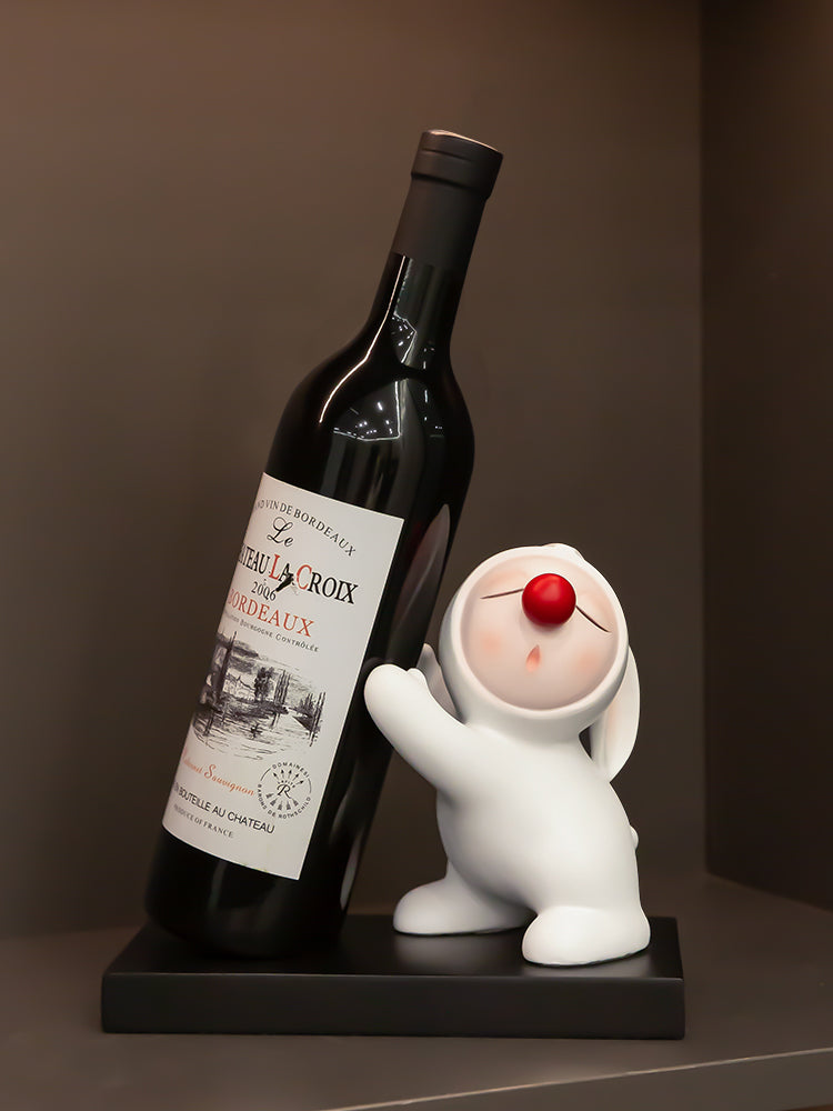 Red Nosed Rabbit Wine Rack, Home Decor Ideas,Art Gift