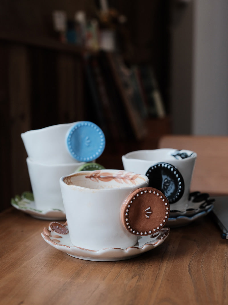 Retro Biscuit Shaped Ceramic Coffee Cup, Mug