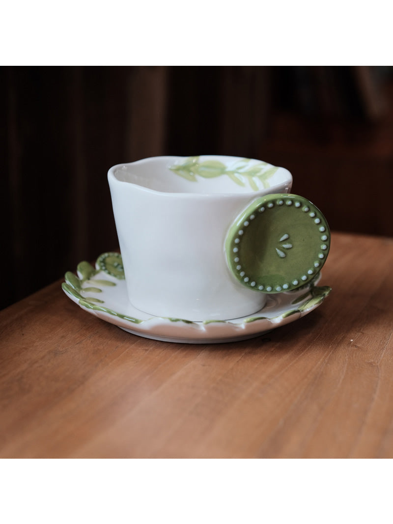 Retro Biscuit Shaped Ceramic Coffee Cup, Mug