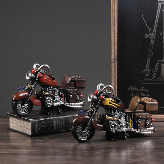 Retro Harley Motorcycle Desktop Decorative Sculpture Ornaments,Creative Gift