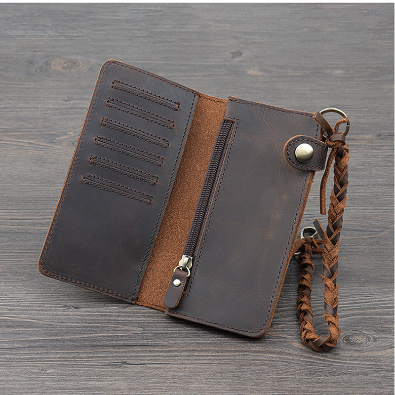 Retro multifunctional cowhide wallet, card holder, phone bag